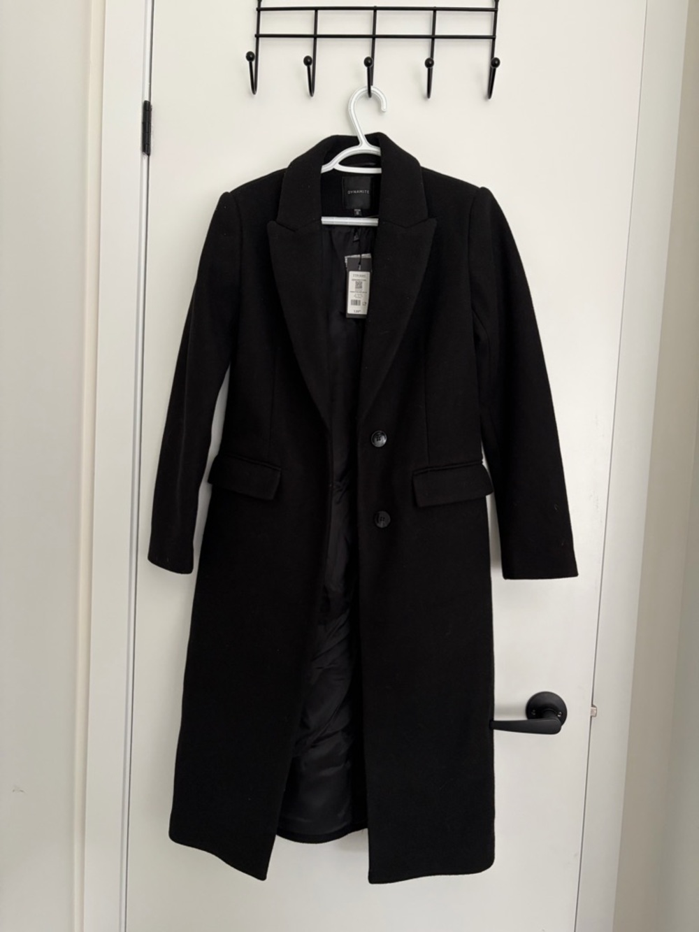 Dynamite Women's Black Long Coat